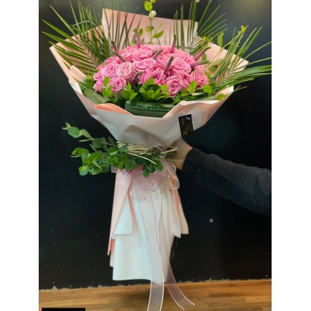 İthal Pembe Gül Buketi